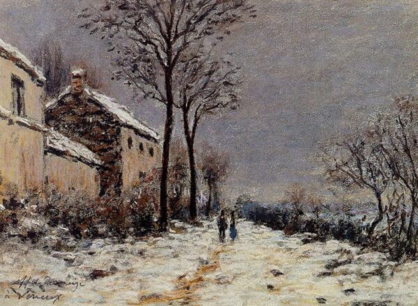 Snow Effect at Veneux II by Alfred Sisley, hand-painted oil painting reproduction