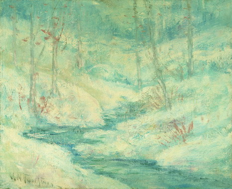 Snow Scene by John Henry Twachtman, hand-painted oil reproduction