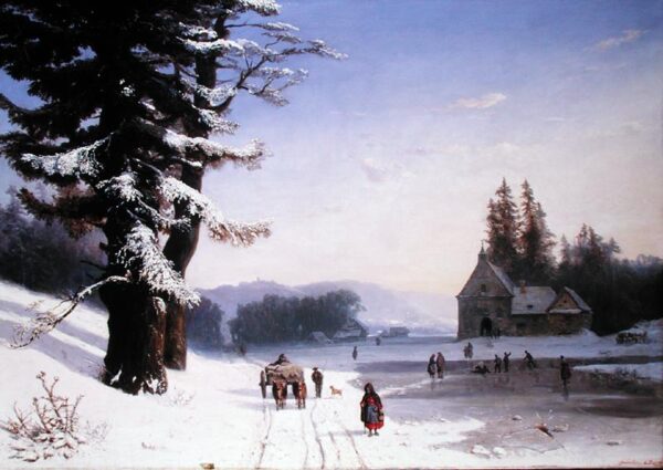 Snow Scene in the South of France 1868 by Joséphine Bowes, hand-painted oil painting reproduction