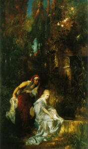 Snow White Receives the Poisoned Comb by Hans Makart, hand-painted oil painting reproduction