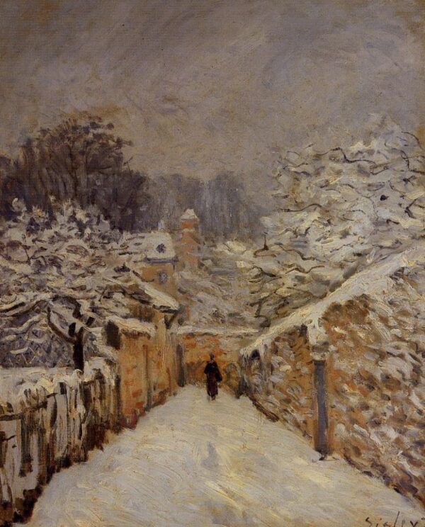 Snow at Louveciennes by Alfred Sisley, hand-painted oil painting reproduction