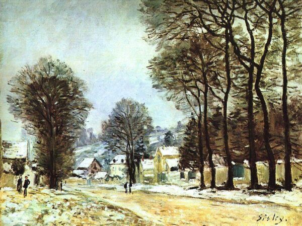 Snow at Louveciennes III by Alfred Sisley, hand-painted oil painting reproduction