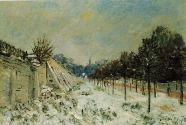 Snow at Marly-le-Roi by Alfred Sisley, hand-painted oil painting reproduction