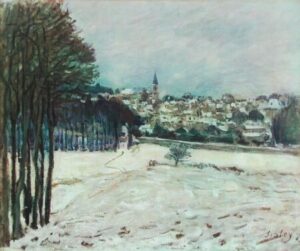 Snow at Marly-le-Roi II by Alfred Sisley, hand-painted oil painting reproduction
