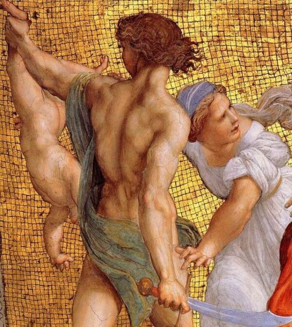 The Stanza della Segnatura Ceiling The Judgment of Solomon by Raphael Sanzio, hand-painted oil painting reproduction