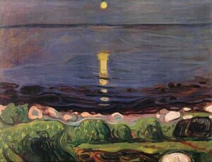 Sommernacht am Strand by Edvard Munch, hand-painted oil painting reproduction