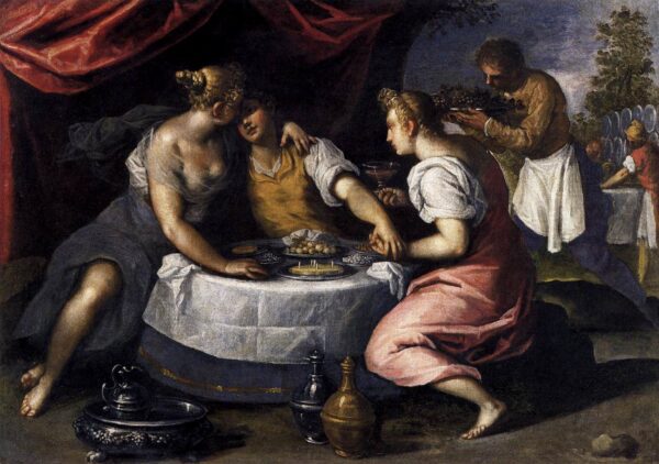 Amusements of the Prodigal Son by Palma il Giovane, hand-painted oil painting reproduction