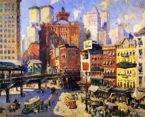 South Ferry New York by Colin Campbell Cooper, hand-painted oil painting reproduction