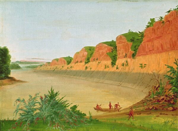 South Side of Buffalo Island by George Catlin, hand-painted oil painting reproduction
