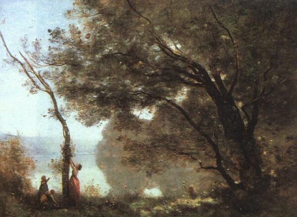 Souvenir de Mortefontaine by Jean Baptiste Camille Corot, hand-painted oil painting reproduction