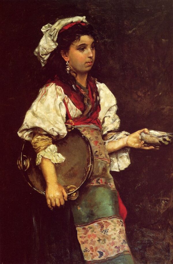 Spanish Girl by Julius LeBlanc Stewart, hand-painted oil painting reproduction