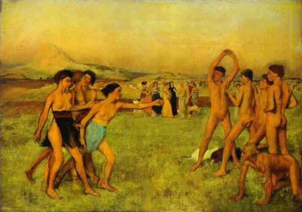 Spartan Girls Challenging Boys by Edgar Degas, hand-painted oil painting reproduction