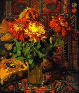 Spider Mums by Franz Bischoff, hand-painted oil painting reproduction