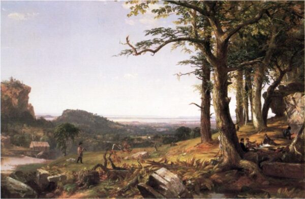 Sportsmen Nooning by Jasper Francis Cropsey, hand-painted oil painting reproduction