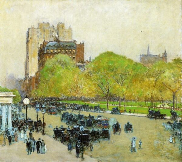 Spring Morning in the Heart of the City by Frederick Childe Hassam, hand-painted oil painting reproduction