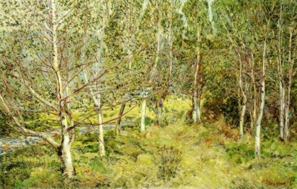 Spring Woods by Frederick Childe Hassam, hand-painted oil painting reproduction