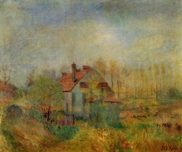 Springtime Scene – Morning by Alfred Sisley, hand-painted oil painting reproduction