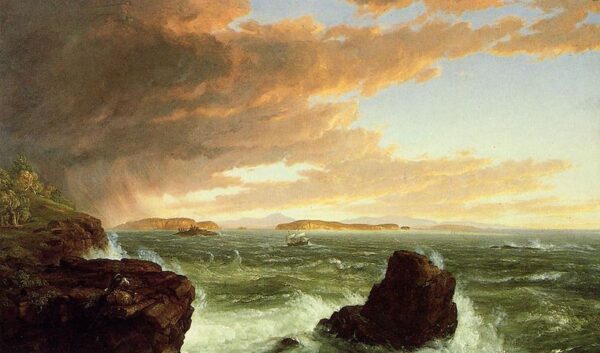 View Across Frenchman’s Bay From Mount Desert Island After Squal by Thomas Cole, hand-painted oil painting reproduction