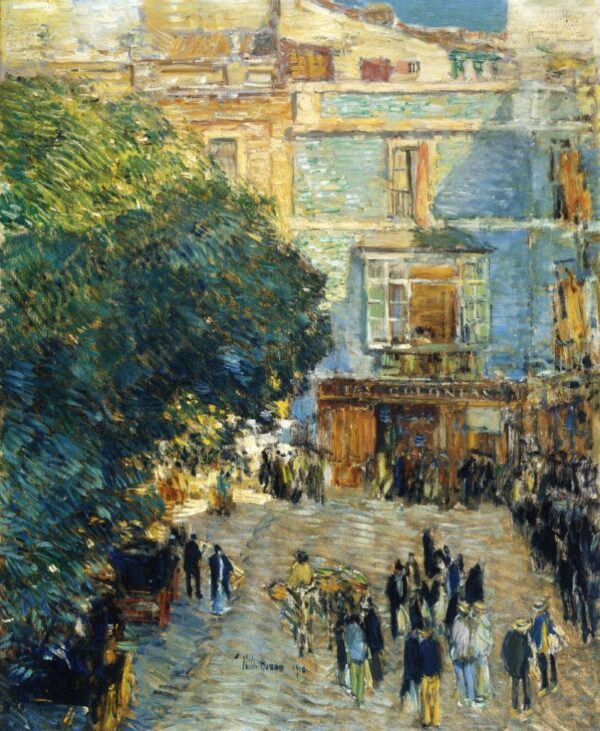 Square at Sevilla by Frederick Childe Hassam, hand-painted oil painting reproduction