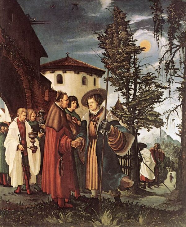 St. Florian Taking Leave of the Monastery by Albrecht Altdorfer, hand-painted oil painting reproduction