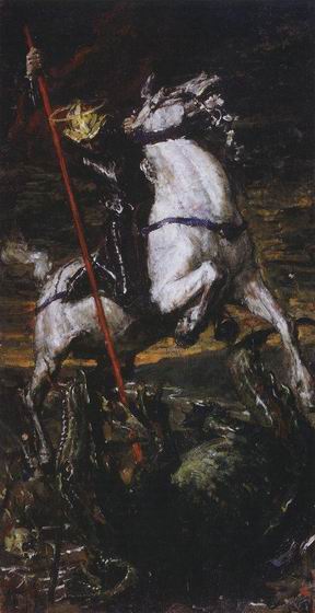 St. George and the Dragon by Valentin Alexandrovich Serov, hand-painted oil reproduction