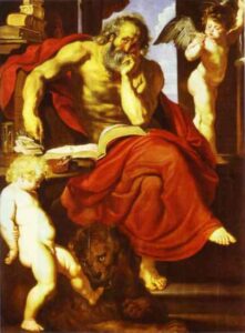 St. Jerome in His Hermitage by Peter Paul Rubens, hand-painted oil painting reproduction