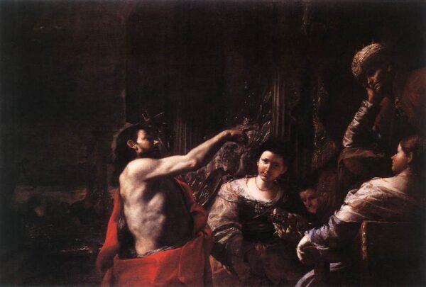 St. John the Baptist before Herod by Mattia Preti, hand-painted oil painting reproduction