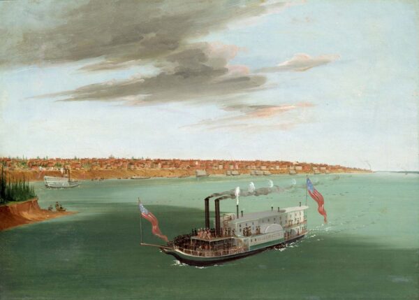 St. Louis from the River Below by George Catlin, hand-painted oil painting reproduction