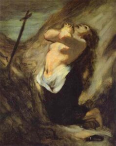 St. Magdalene in the Desert by Honoré Daumier, hand-painted oil painting reproduction