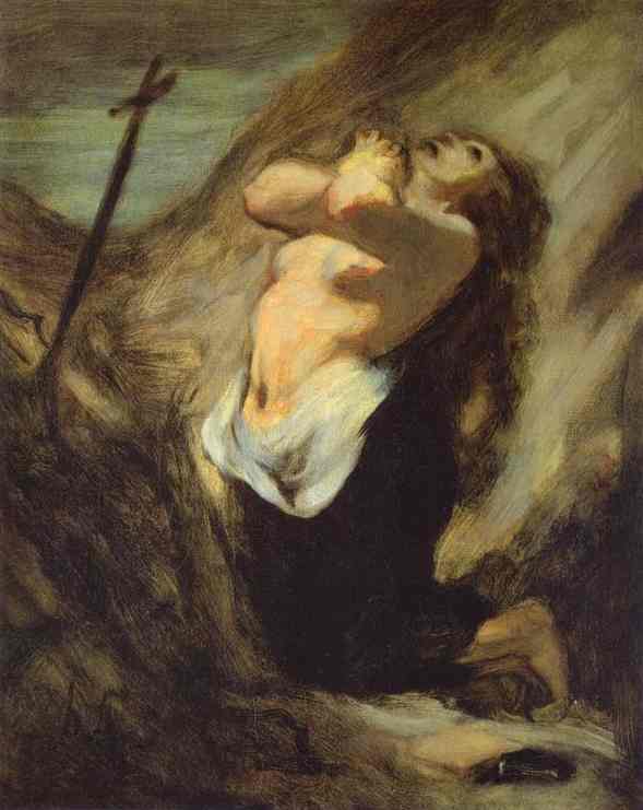 St. Magdalene in the Desert by Honoré Daumier, hand-painted oil reproduction