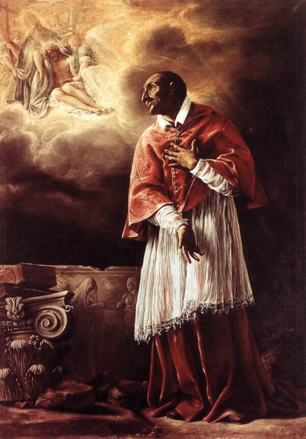 St Carlo Borromeo by Orazio Borgianni, hand-painted oil painting reproduction
