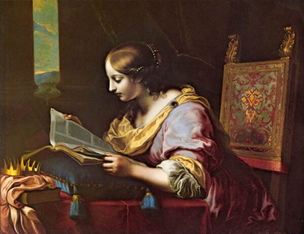 St Catherine Reading a Book by Carlo Dolci, hand-painted oil painting reproduction