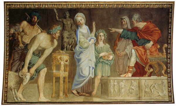 St Cecilia before the Judge by Domenichino, hand-painted oil painting reproduction