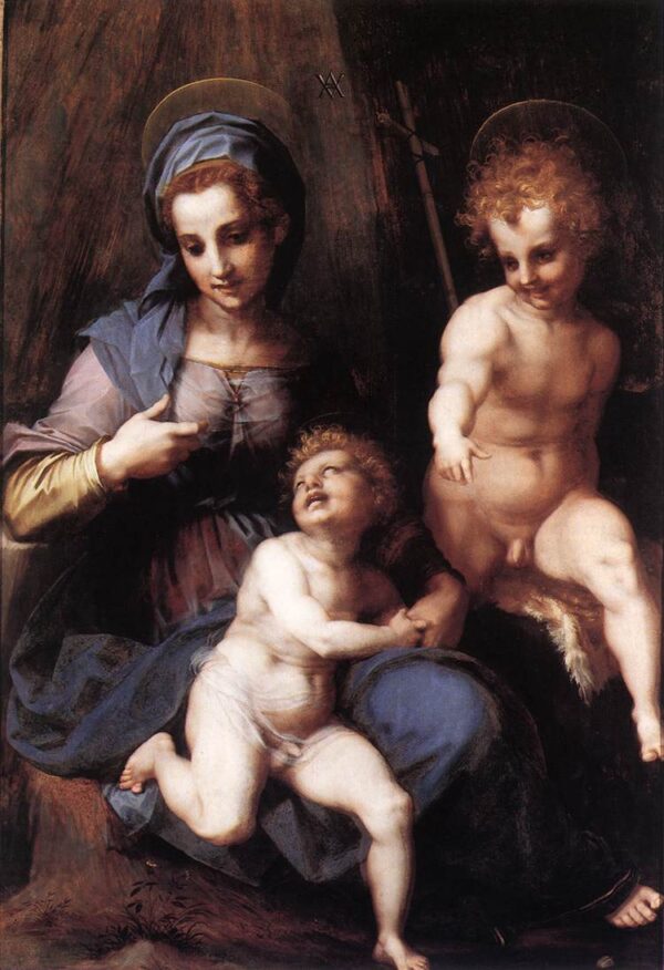 Madonna and Child with the Young St John by Andrea del Sarto, hand-painted oil painting reproduction