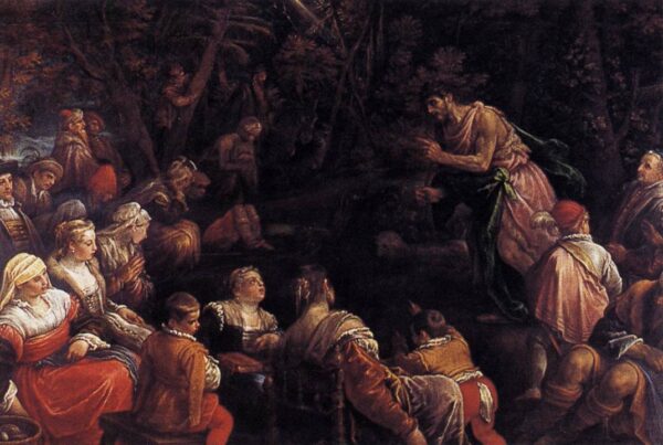 St John the Baptist Preaching by Francesco Bassano, hand-painted oil painting reproduction