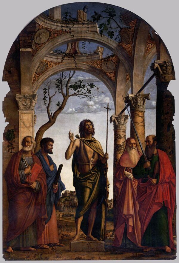 St John the Baptist with Saints by Cima da Conegliano, hand-painted oil painting reproduction
