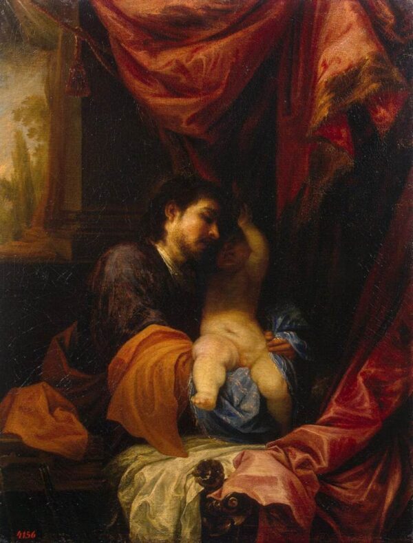 St Joseph and the Infant Christ by Juan Antonio Escalante, hand-painted oil painting reproduction