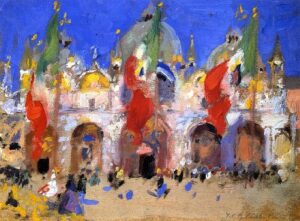 St Mark’s Square Venice by Francis Cadell, hand-painted oil painting reproduction