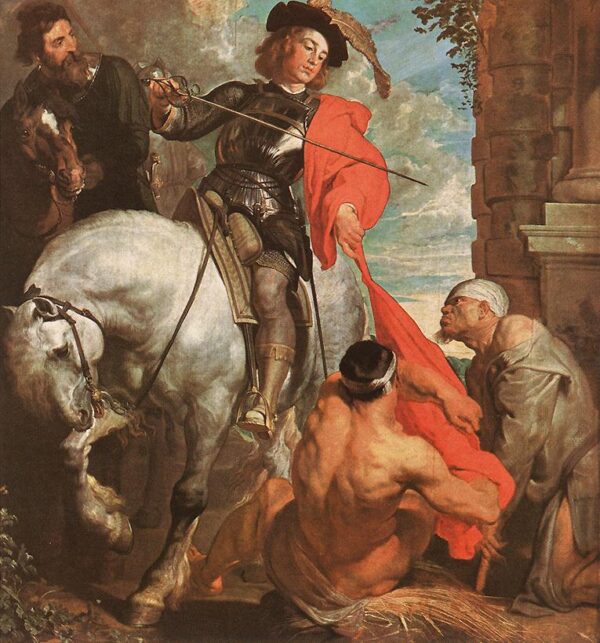 St Martin Dividing his Cloak by Sir Anthony van Dyck, hand-painted oil painting reproduction