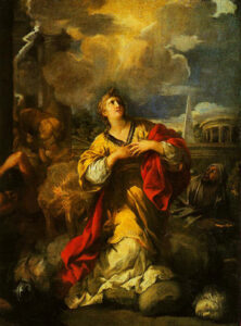 St Martina Refusing to Workship Idols by Pietro da Cortona, hand-painted oil painting reproduction