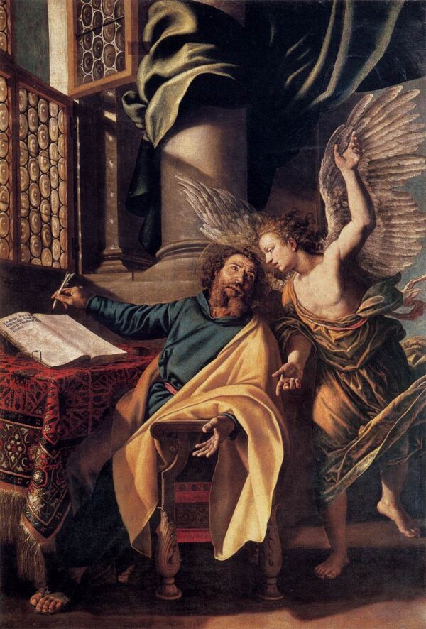 St Matthew and the Angel by Vincenzo Campi, hand-painted oil painting reproduction
