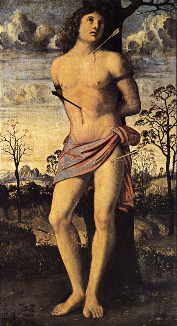 St Sebastian by Marco Basaiti, hand-painted oil painting reproduction