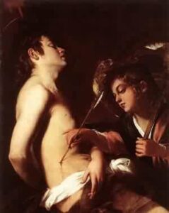 St Sebastian Healed By An Angel 1603 by Giovanni Baglione, hand-painted oil painting reproduction