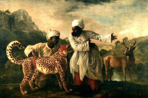 A Cheetah With Two Indian Attendants and a Stag by George Stubbs, hand-painted oil painting reproduction