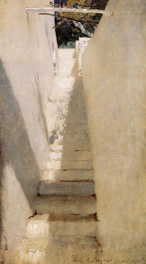 Staircase in Capri by John Singer Sargent, hand-painted oil painting reproduction