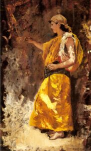 Standing Arab Woman by Edwin Lord Weeks, hand-painted oil painting reproduction