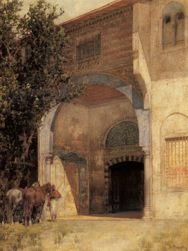 Standing Guard by Alberto Pasini, hand-painted oil painting reproduction