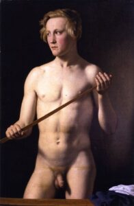 Standing Male Model by Christoffer Wilhelm Eckersberg, hand-painted oil painting reproduction