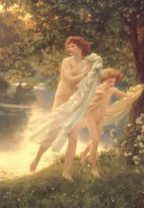 Startled by Sir Frank Dicksee, hand-painted oil painting reproduction