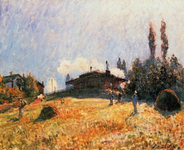 Station at Sevres by Alfred Sisley, hand-painted oil painting reproduction
